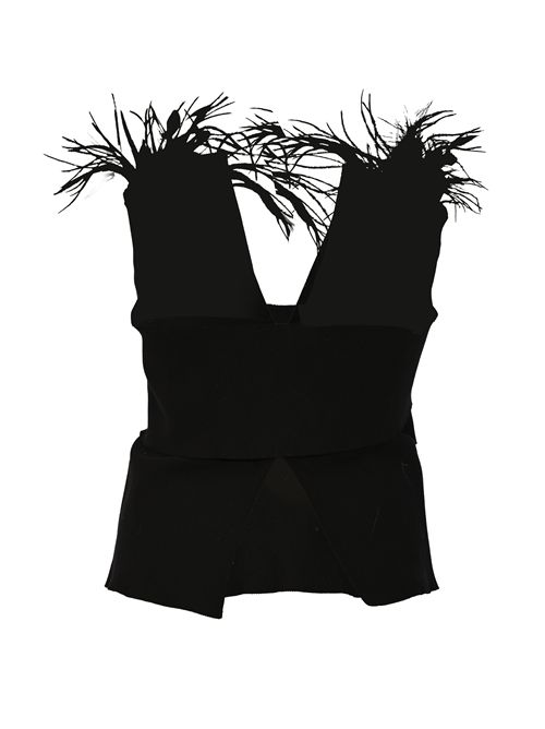 Top in viscosa stretch con piume ALBERTA FERRETTI | A0880 66000555